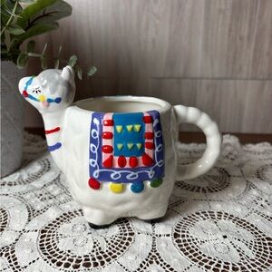 Whimsical Ceramic Llama Coffee Mug with Colorful Accents